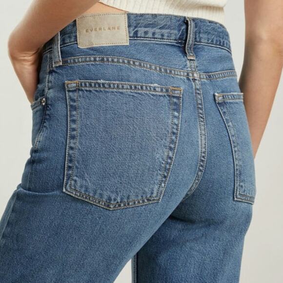 NWOT Everlane The Summer Slouch Button Fly Crop Jeans Sz. 27x25 Tularosa Blue - Picture 6 of 14
